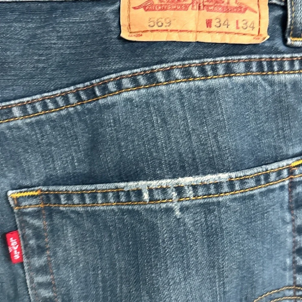 Vintage Levi Strauss 569 Jeans 34x34 Loose Straight Blue Cotton Baggy Mexico 90s